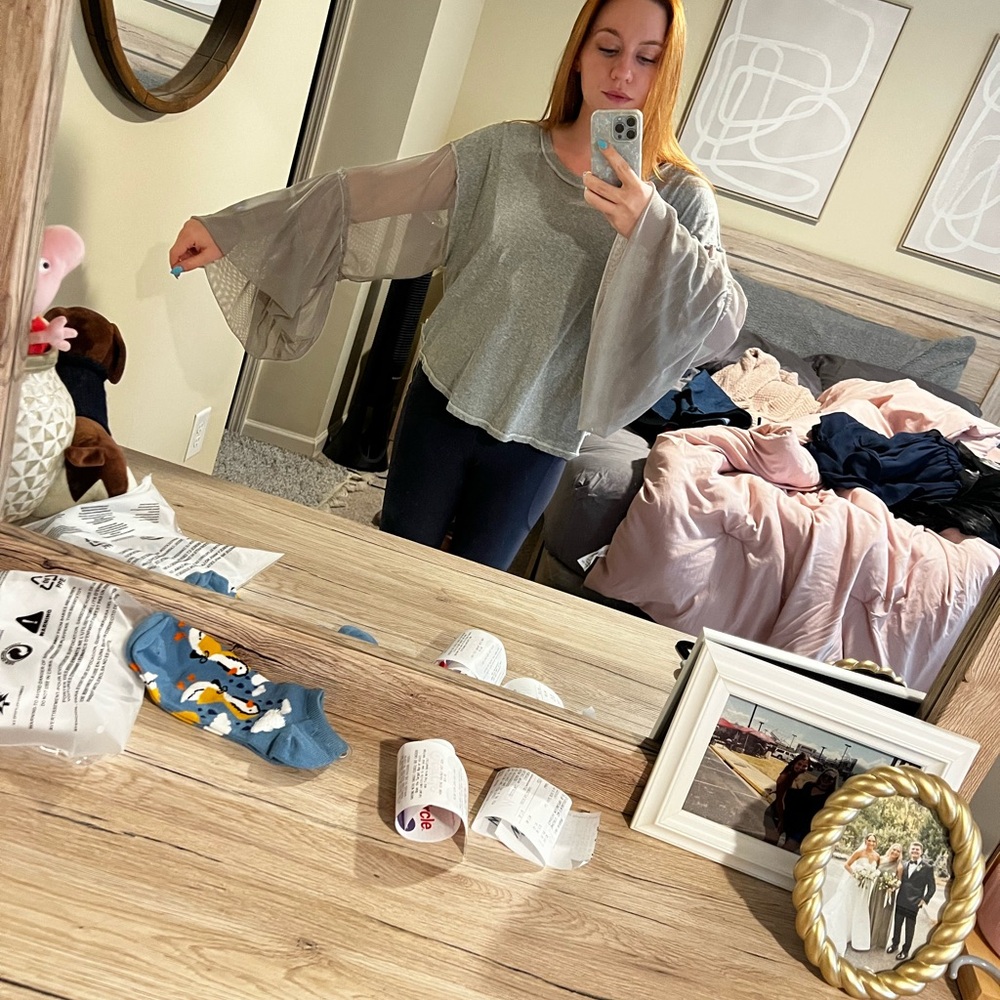 Free People Heather Gray Tee